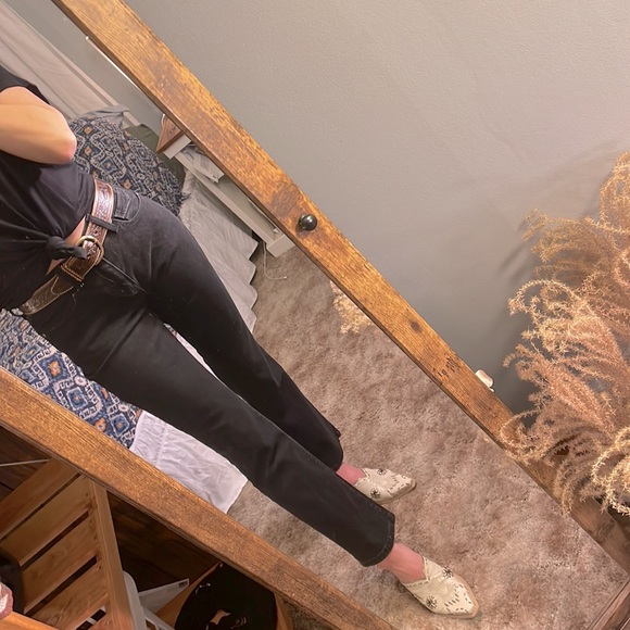 Levi’s 505 Straight Black Label Black Denim Mid Waist Jean - Picture 2 of 12